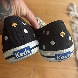 Kate Spade Keds Black and White Polka Dot Shoes 9